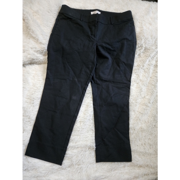 LOFT Pants - Loft Marisa The Riviera Pant Straight Leg Black Dress Ankle Pants Size 10 Petite